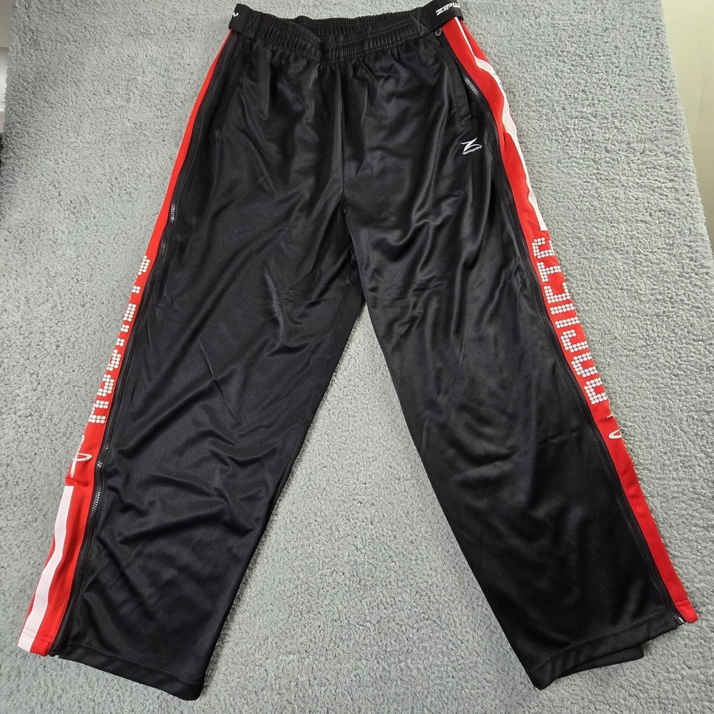 NBA Houston Rockets‎ Warm Up Joggers Track Pants Mens Large Zipway Full Leg Zip